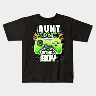 Aunt Of The Birthday Boy Matching Video Gamer Birthday Party Kids T-Shirt